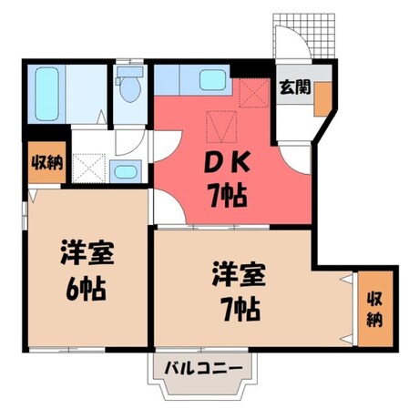 フォンテーヌ Ⅲの物件間取画像